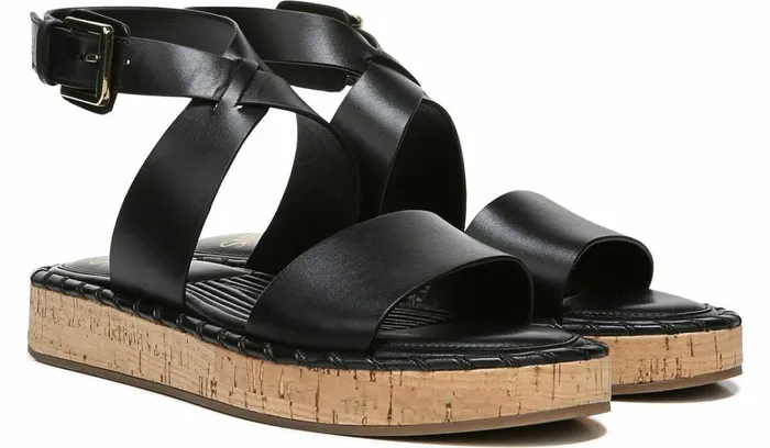 Platform Women Franco Sarto Sarto Zarlo Platform Sandal Black Leather