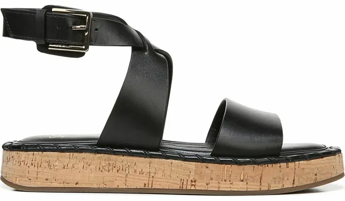 Platform Women Franco Sarto Sarto Zarlo Platform Sandal Black Leather