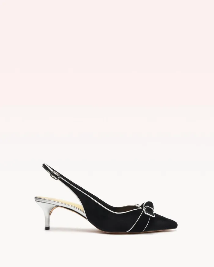 Pumps Women Alexandre Birman Angelita Slingback Velvet Pump Black