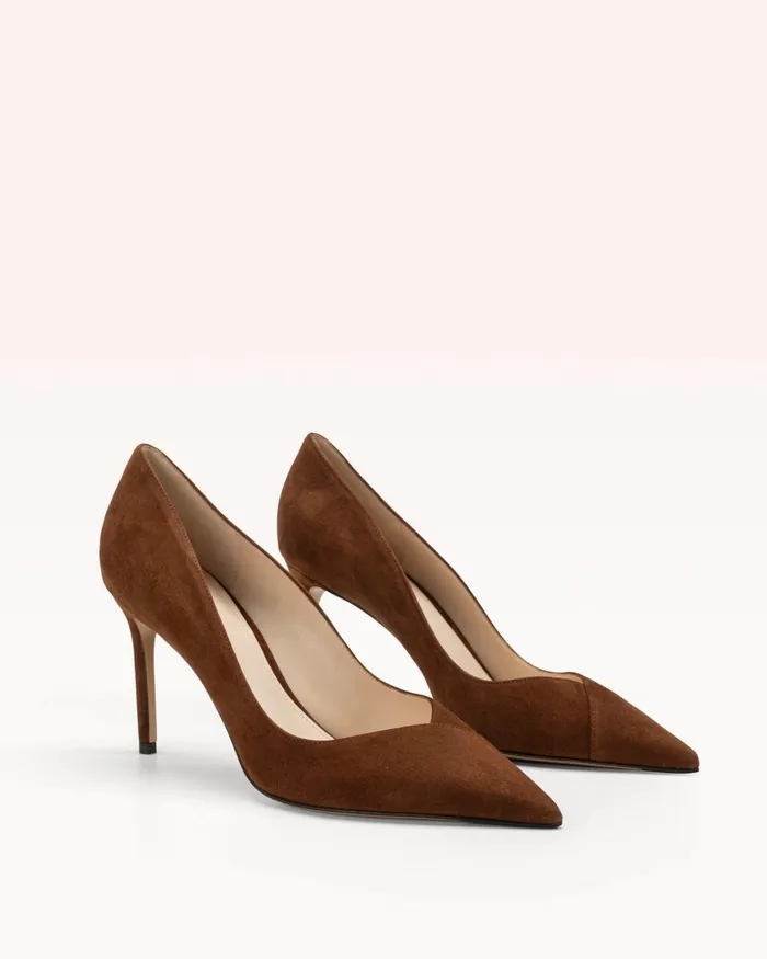 Pumps Women Alexandre Birman Pamela 85 Suede Cacau 8211 Brown Pumps Cacau