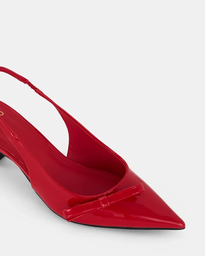 Pumps Women NOVO Shoes INGARIE Red Patent Kitten Heels