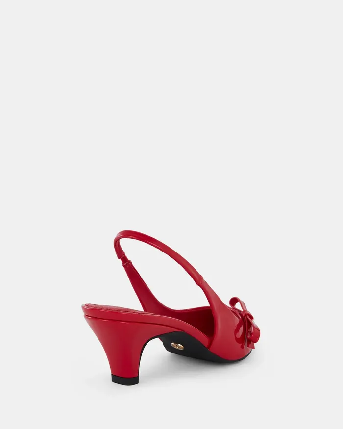 Pumps Women NOVO Shoes INGARIE Red Patent Kitten Heels