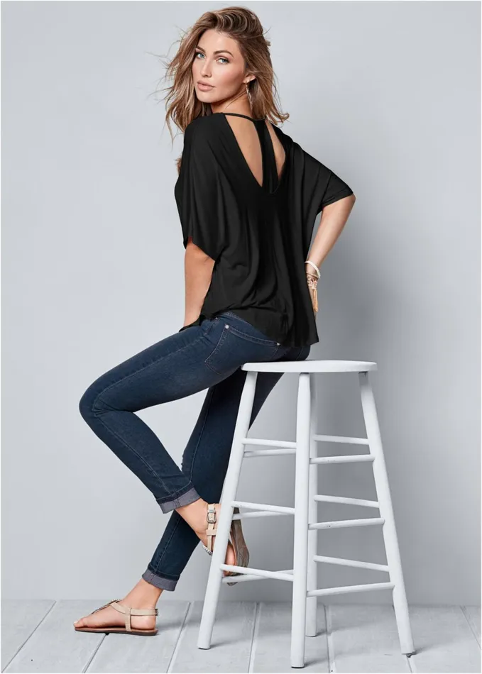 RACERBACK BASIC TOP Black Women VENUS Casual Tops