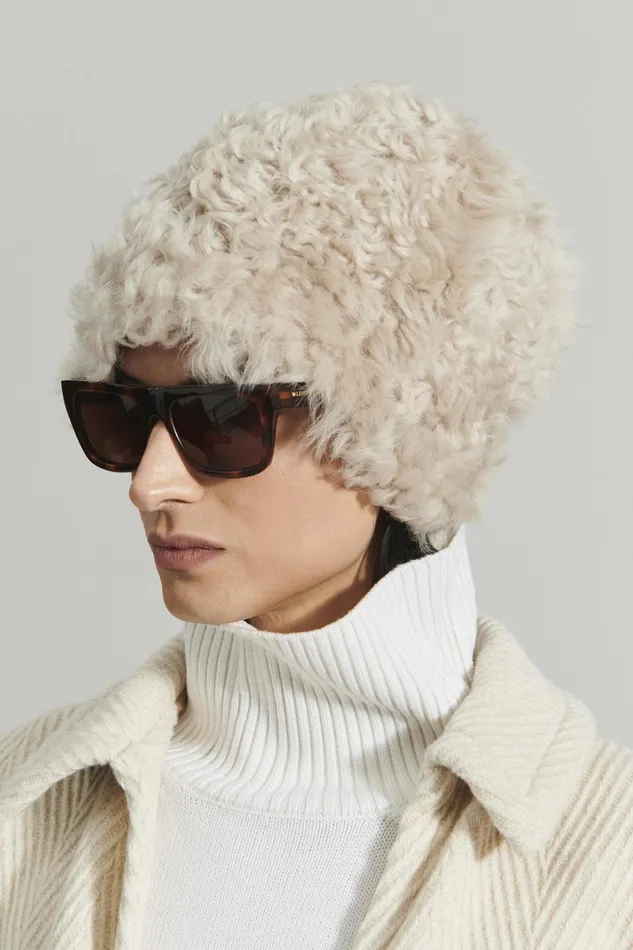 Rachel Comey Hats Women Shearling Beanie Natural