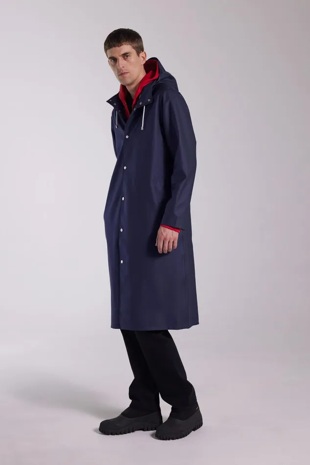 Raincoats Men Stutterheim Stockholm Long Raincoat Navy