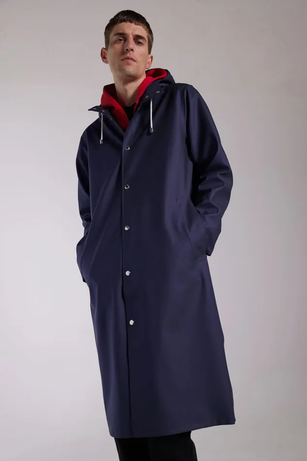 Raincoats Men Stutterheim Stockholm Long Raincoat Navy