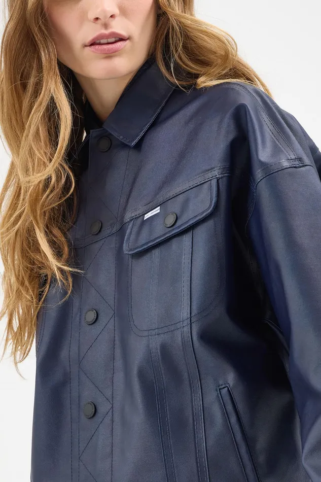 Raincoats Women Stutterheim Lee X STUTTERHEIM Storm Rider Jacket Aviator Navy
