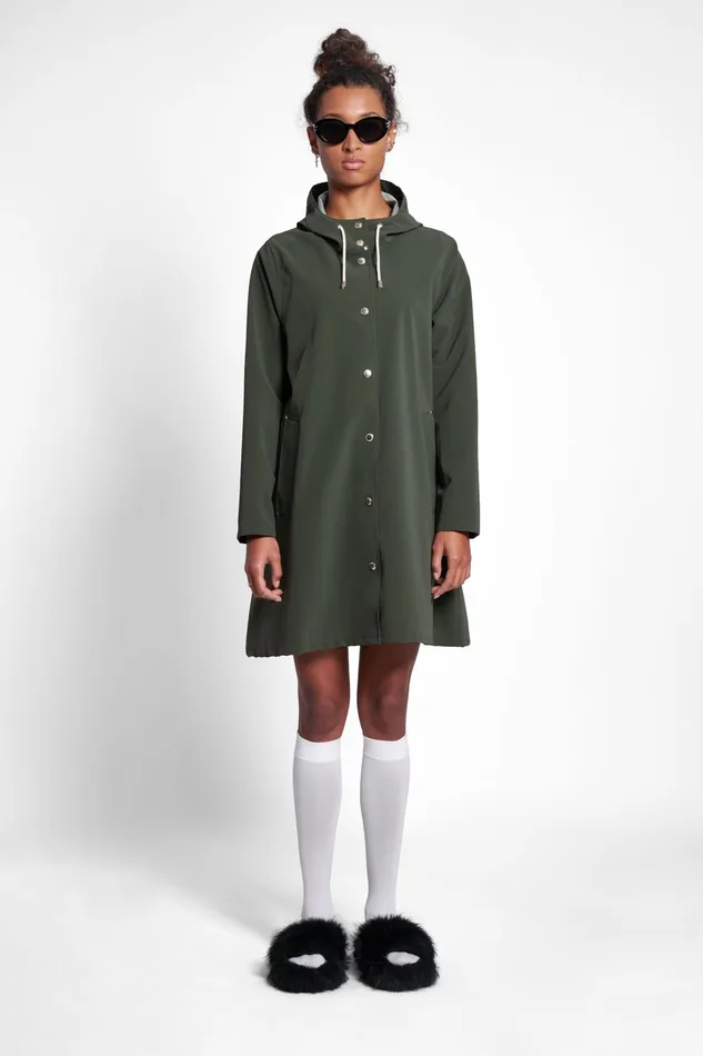 Raincoats Women Stutterheim Mosebacke Lightweight Matte Raincoat Green