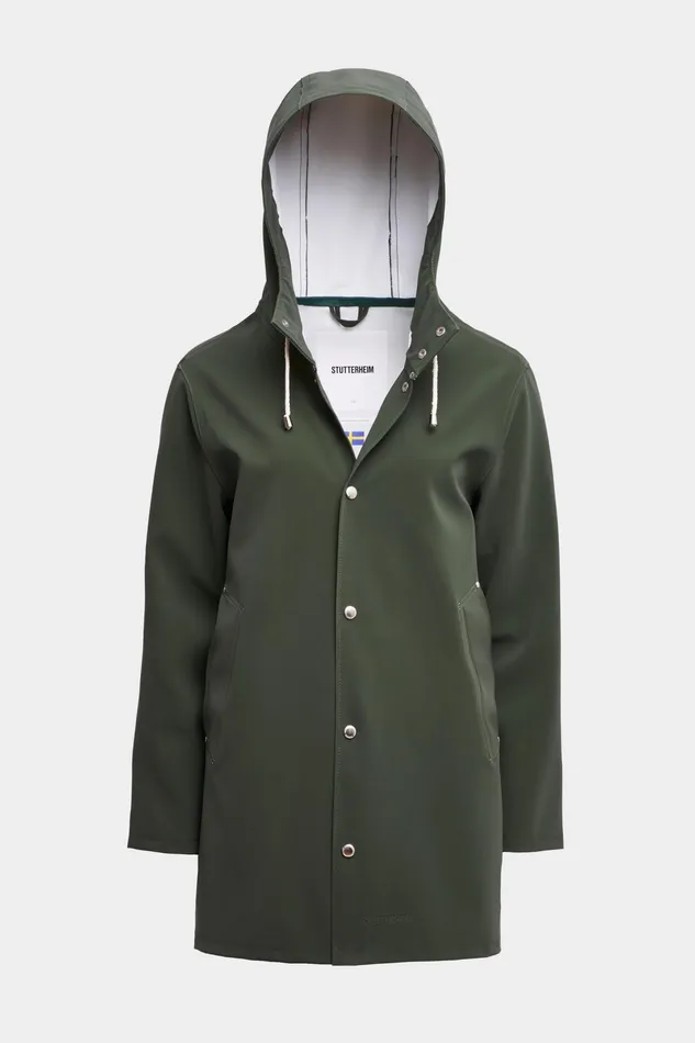 Raincoats Women Stutterheim Stockholm Lightweight Matte Raincoat Green