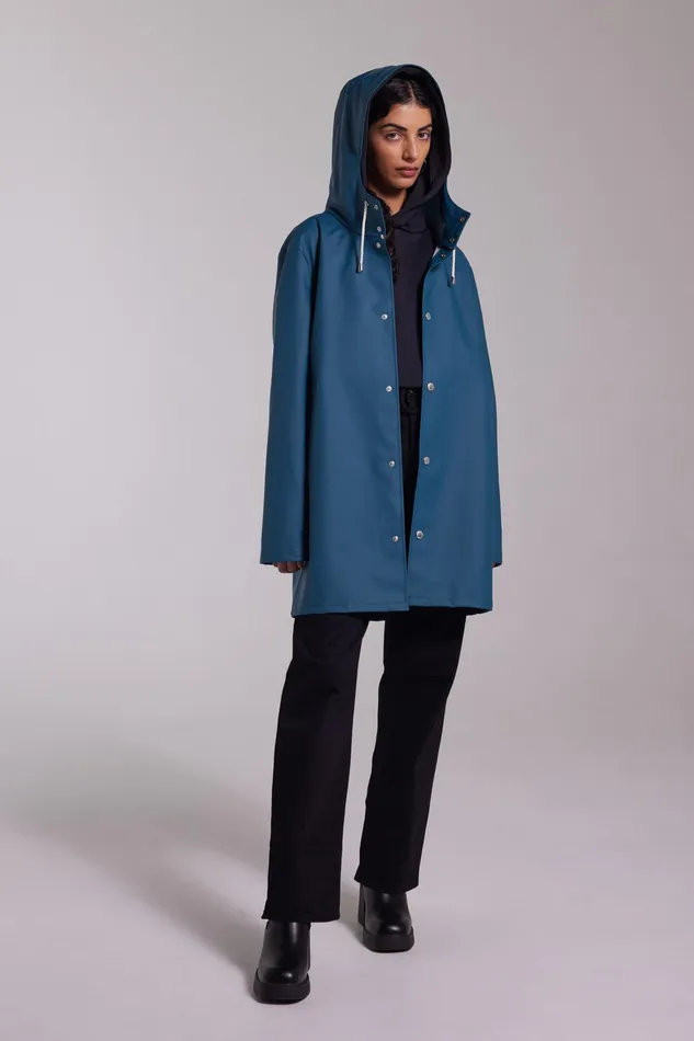 Raincoats Women Stutterheim Stockholm Lightweight Raincoat Petrol Blue
