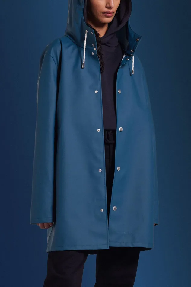 Raincoats Women Stutterheim Stockholm Lightweight Raincoat Petrol Blue