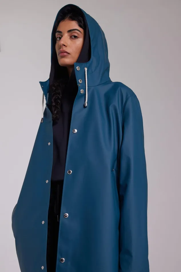 Raincoats Women Stutterheim Stockholm Lightweight Raincoat Petrol Blue