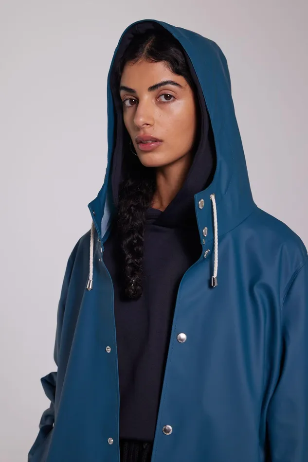 Raincoats Women Stutterheim Stockholm Lightweight Raincoat Petrol Blue