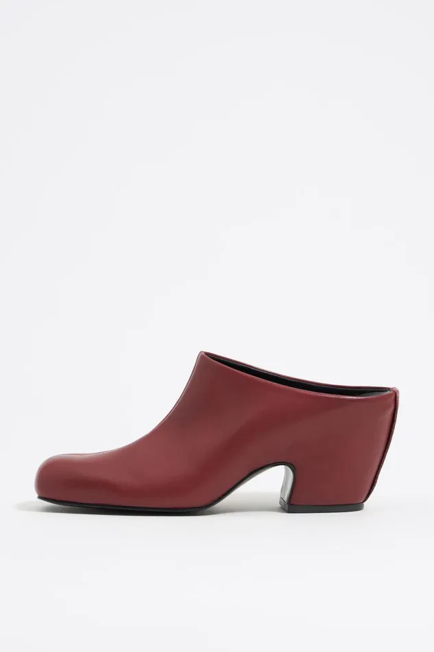 Red Leather Heeled Clog Red Women Bimba Y Lola Court Shoes
