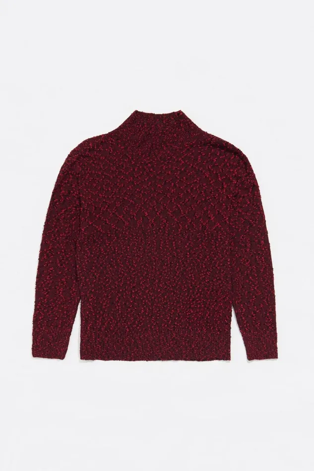 Red Textured Sweater Red Women Bimba Y Lola Knitwear Red Textured Sweater Red Women Bimba Y Lola Knitwear