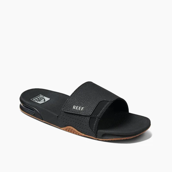 Reef Sandals Fanning Slide Blacksilver 8211 Men