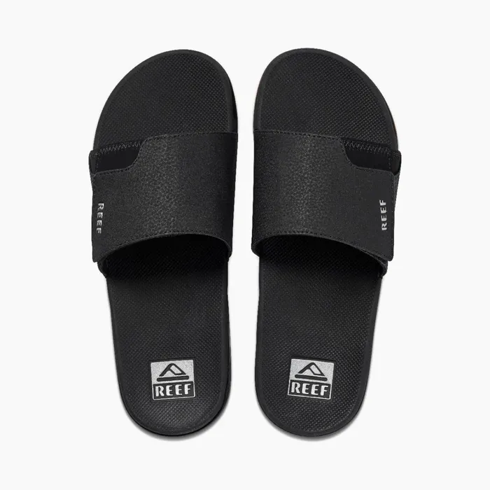 Reef Sandals Fanning Slide Blacksilver 8211 Men