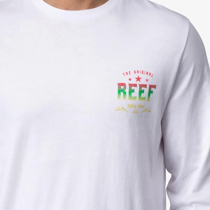 Reef TShirts and Shirts Tour Long Sleeve Tee Bright White 8211 Men Reef TShirts and Shirts Tour Long Sleeve Tee Bright White 8211 Men