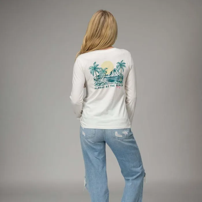 Reef TShirts Tanks and Dresses Ines Long Sleeve Tee Marshmallow 8211 Women