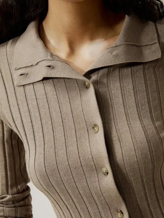 Ribbed SilkCashmere Blend Cardigan Women Lilysilk Knitwear