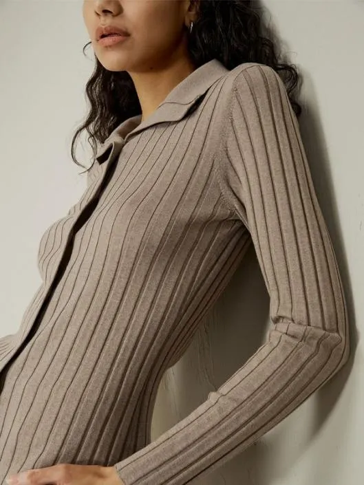 Ribbed SilkCashmere Blend Cardigan Women Lilysilk Knitwear