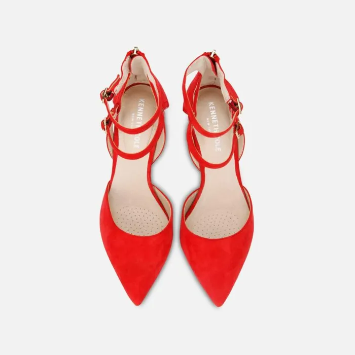 Riley 85 Double Strap Pump In Suede Fuego Women Kenneth Cole Heels
