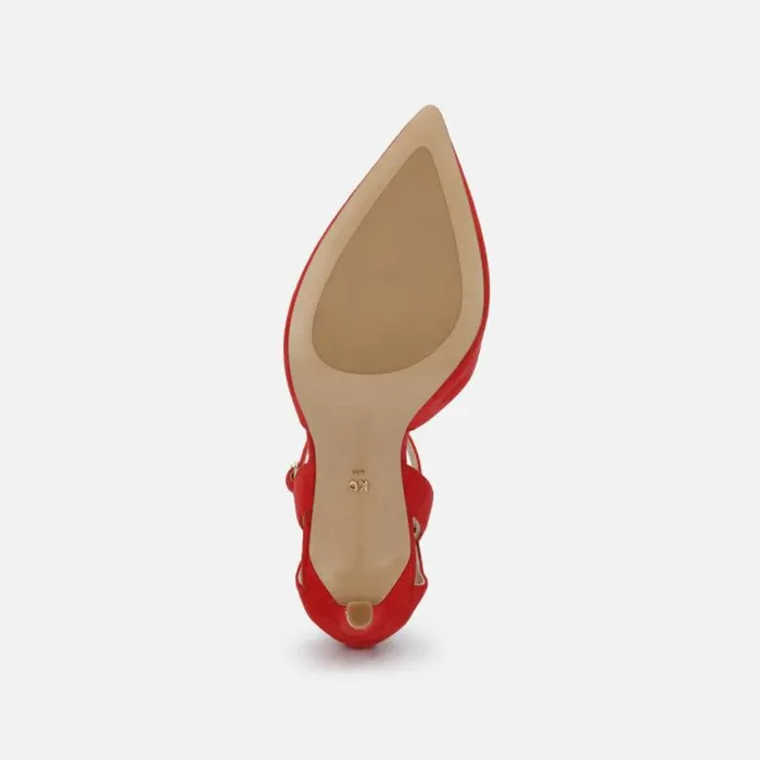 Riley 85 Double Strap Pump In Suede Fuego Women Kenneth Cole Heels