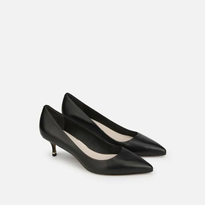 Riley Leather Kitten Heel Black Women Kenneth Cole Heels