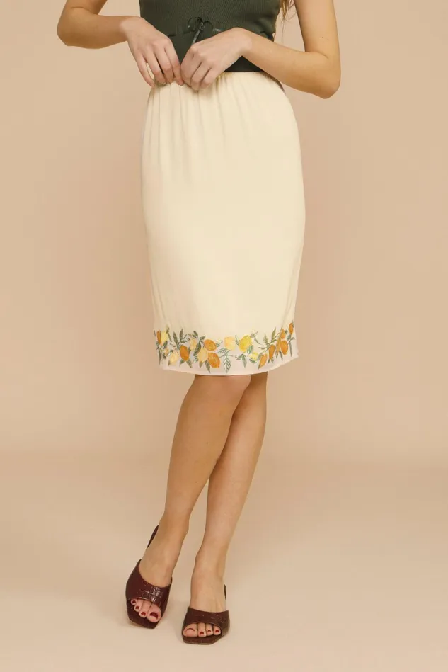Rouje CAROLINE Skirt Citron Ecru Women Skirts