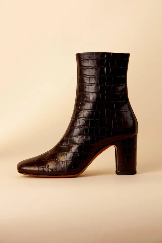 Rouje CELESTE Ankle Boots Croco Chocolat Women Shoes