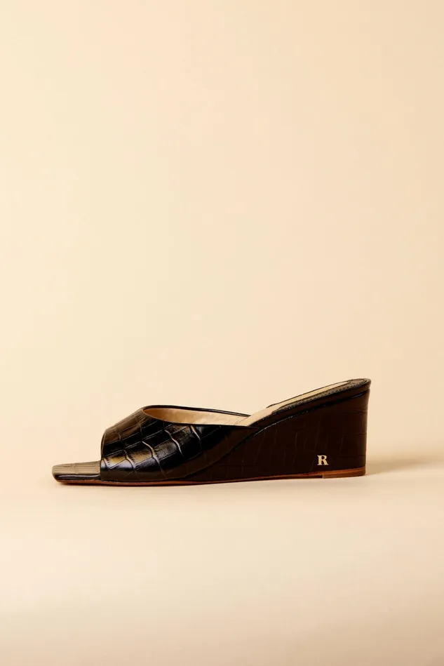 Rouje JOELLE Mules Croco Noir Women Shoes