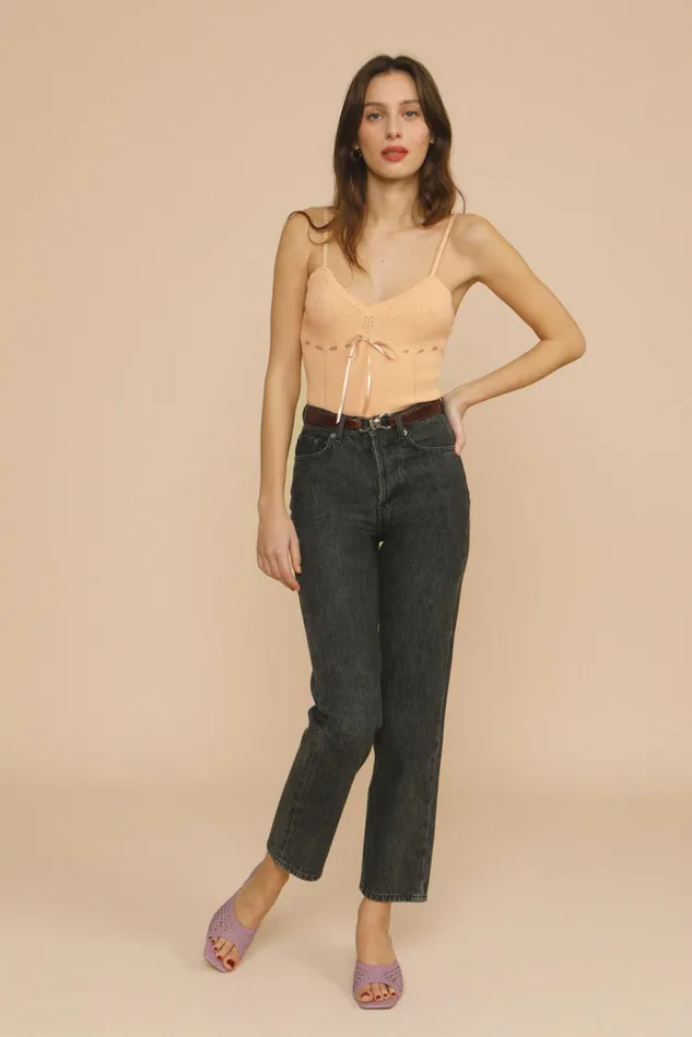 Rouje PIA Bodysuit Salmon Women Tshirts and Tank Tops