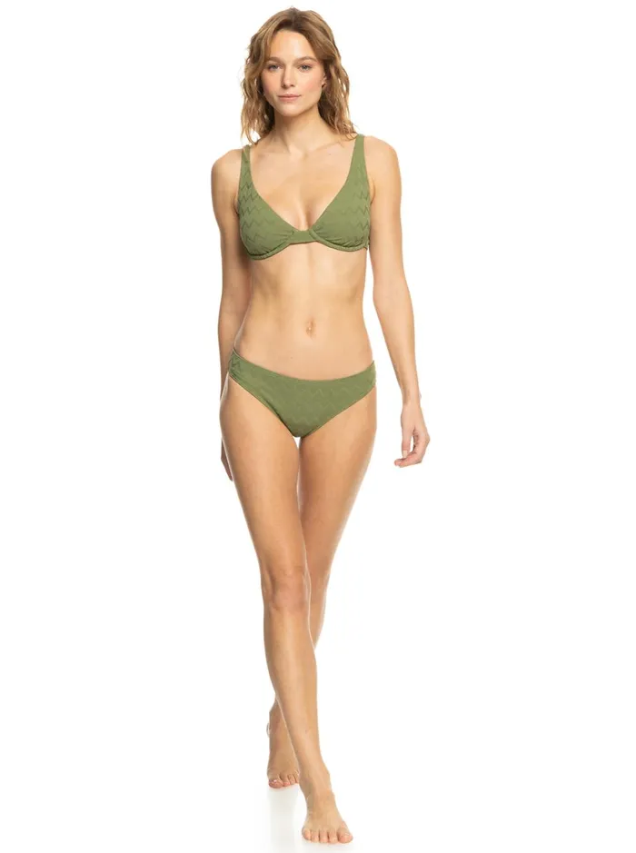 Roxy Bikinis Current Coolness DCup Underwired Bikini Top Loden Green 8211 Women