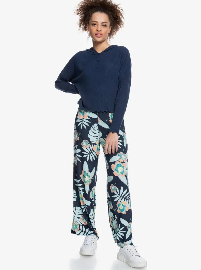 Roxy Fleece and Hoodies Cozy Day Long Sleeve Rib Knit Top Mood Indigo 8211 Women