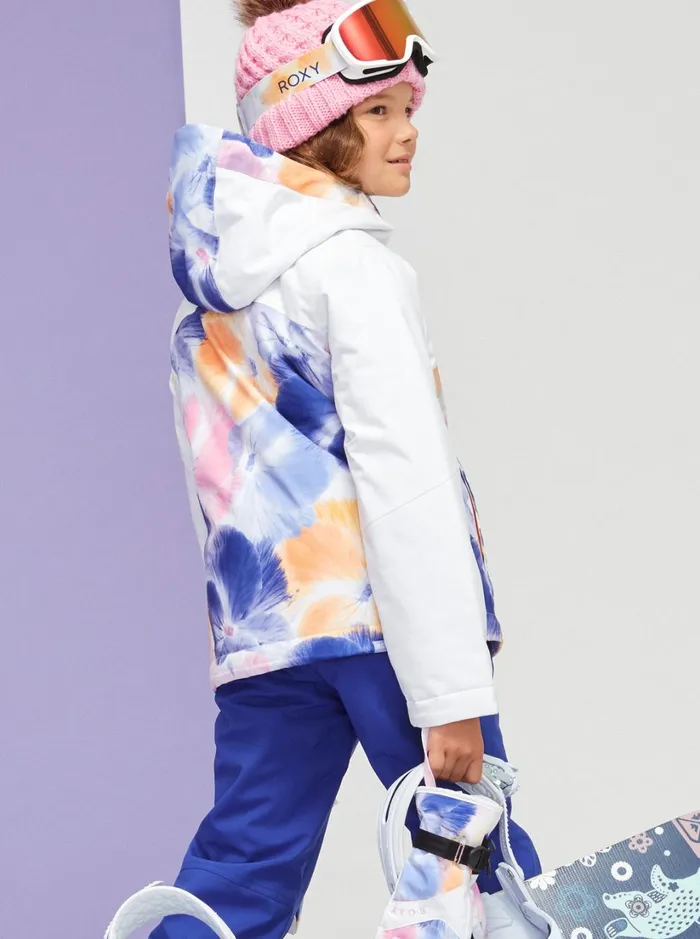 Roxy Girls Snow Girl039s 416 Greywood Technical Snow Jacket Bright White Pansy Pansy Rg 8211 Women