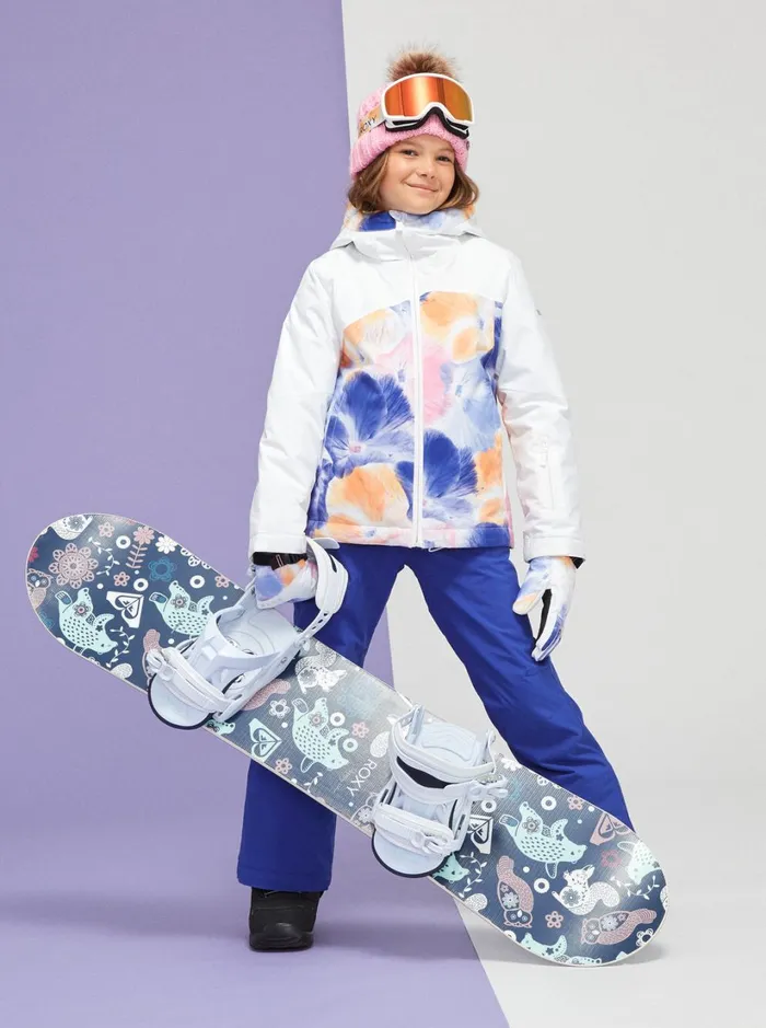 Roxy Girls Snow Girl039s 416 Greywood Technical Snow Jacket Bright White Pansy Pansy Rg 8211 Women
