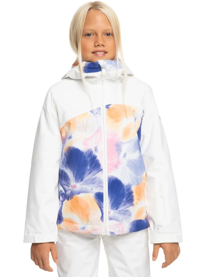 Roxy Girls Snow Girl039s 416 Greywood Technical Snow Jacket Bright White Pansy Pansy Rg 8211 Women