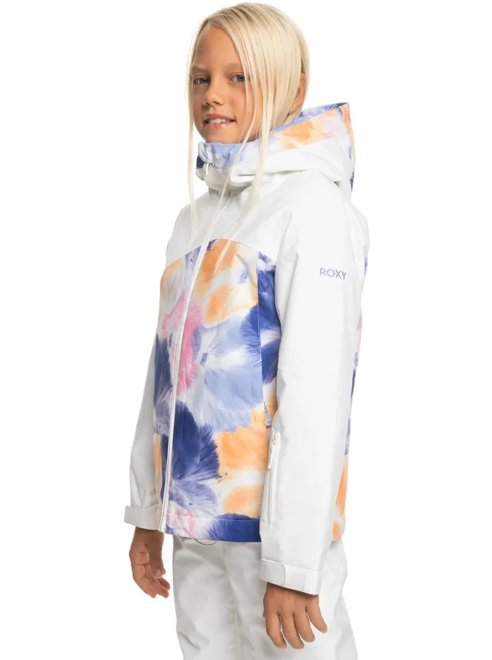 Roxy Girls Snow Girl039s 416 Greywood Technical Snow Jacket Bright White Pansy Pansy Rg 8211 Women