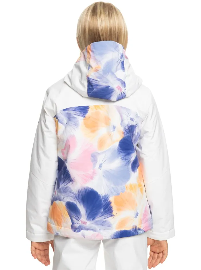 Roxy Girls Snow Girl039s 416 Greywood Technical Snow Jacket Bright White Pansy Pansy Rg 8211 Women