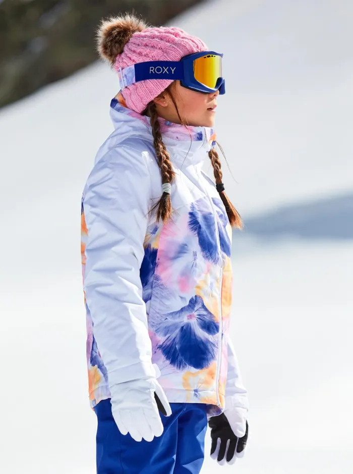 Roxy Girls Snow Girl039s 416 Greywood Technical Snow Jacket Bright White Pansy Pansy Rg 8211 Women