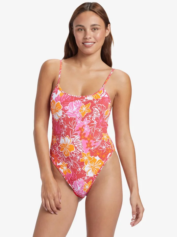 Roxy One Pieces Sea Spray OnePiece Swimsuit Hilo Hibiscus 8211 Small 8211 Women Roxy One Pieces Sea Spray OnePiece Swimsuit Hilo Hibiscus 8211 Small 8211 Women