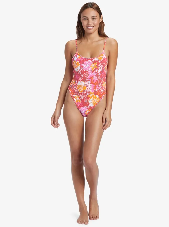 Roxy One Pieces Sea Spray OnePiece Swimsuit Hilo Hibiscus 8211 Small 8211 Women