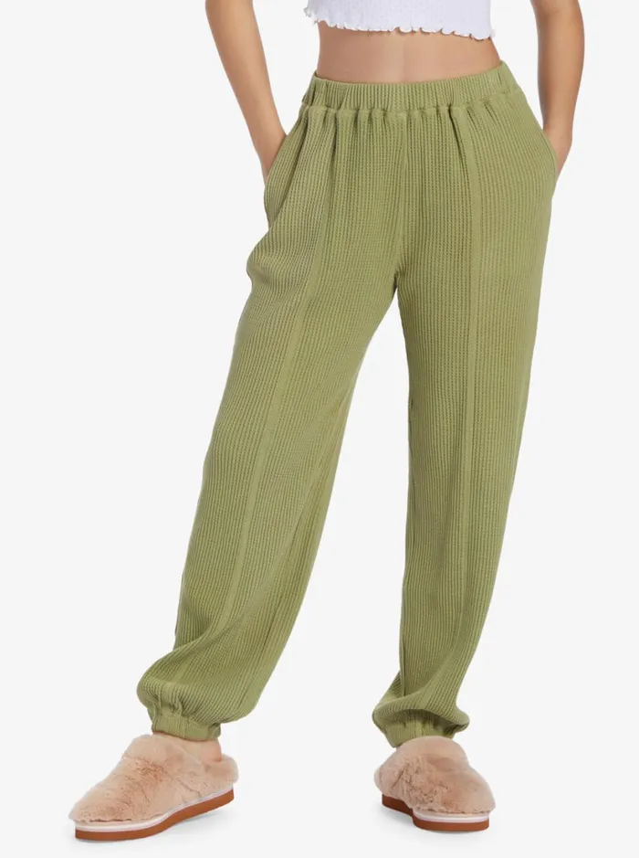 Roxy Pants and Jeans Chloe Kim Off Duty Fleece Sweatpants Iguana 8211 Women