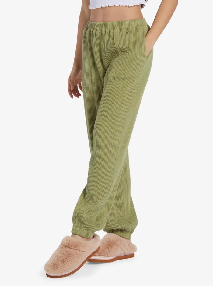 Roxy Pants and Jeans Chloe Kim Off Duty Fleece Sweatpants Iguana 8211 Women