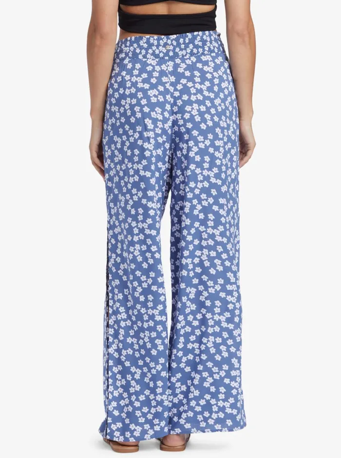 Roxy Pants and Jeans Tropical Rhythm Beach Pants Bijou Blue Floral Delight 8211 Women