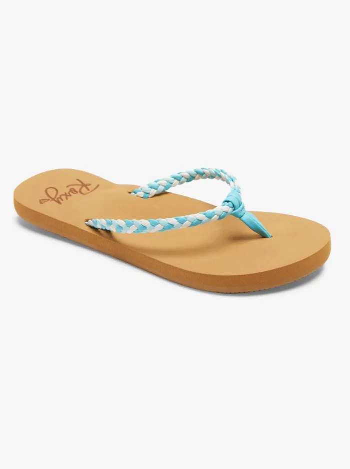 Roxy Shoes and Sandals Girl039s 416 Costas FlipFlops Aqua 8211 Women