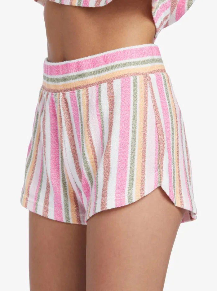 Roxy Shorts Drop A Wave Sweat Shorts Shocking Pink Tulum Stripe 8211 Women