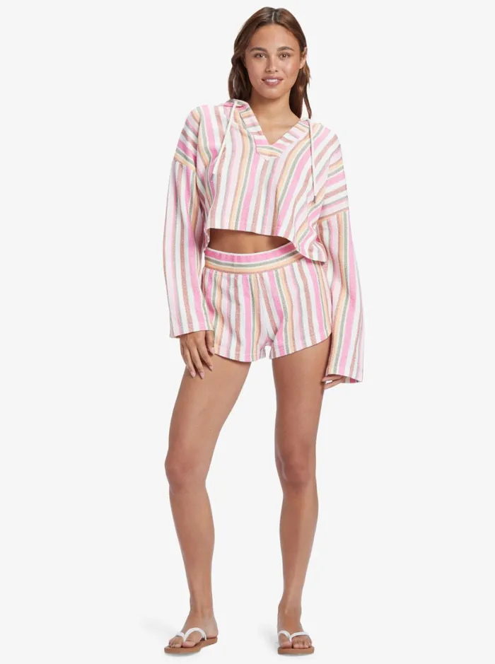 Roxy Shorts Drop A Wave Sweat Shorts Shocking Pink Tulum Stripe 8211 Women