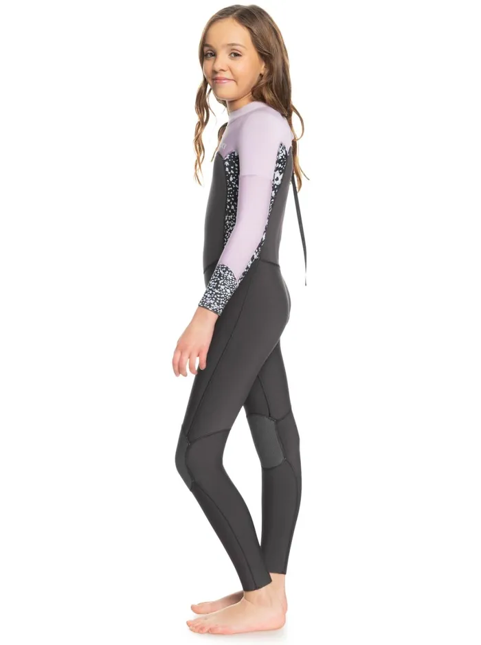 Roxy Surf Girl039s 816 43mmSwell Series Back Zip Wetsuit Jetorchid Bouquet 8211 Women