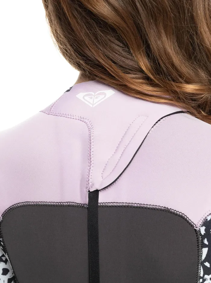 Roxy Surf Girl039s 816 43mmSwell Series Back Zip Wetsuit Jetorchid Bouquet 8211 Women